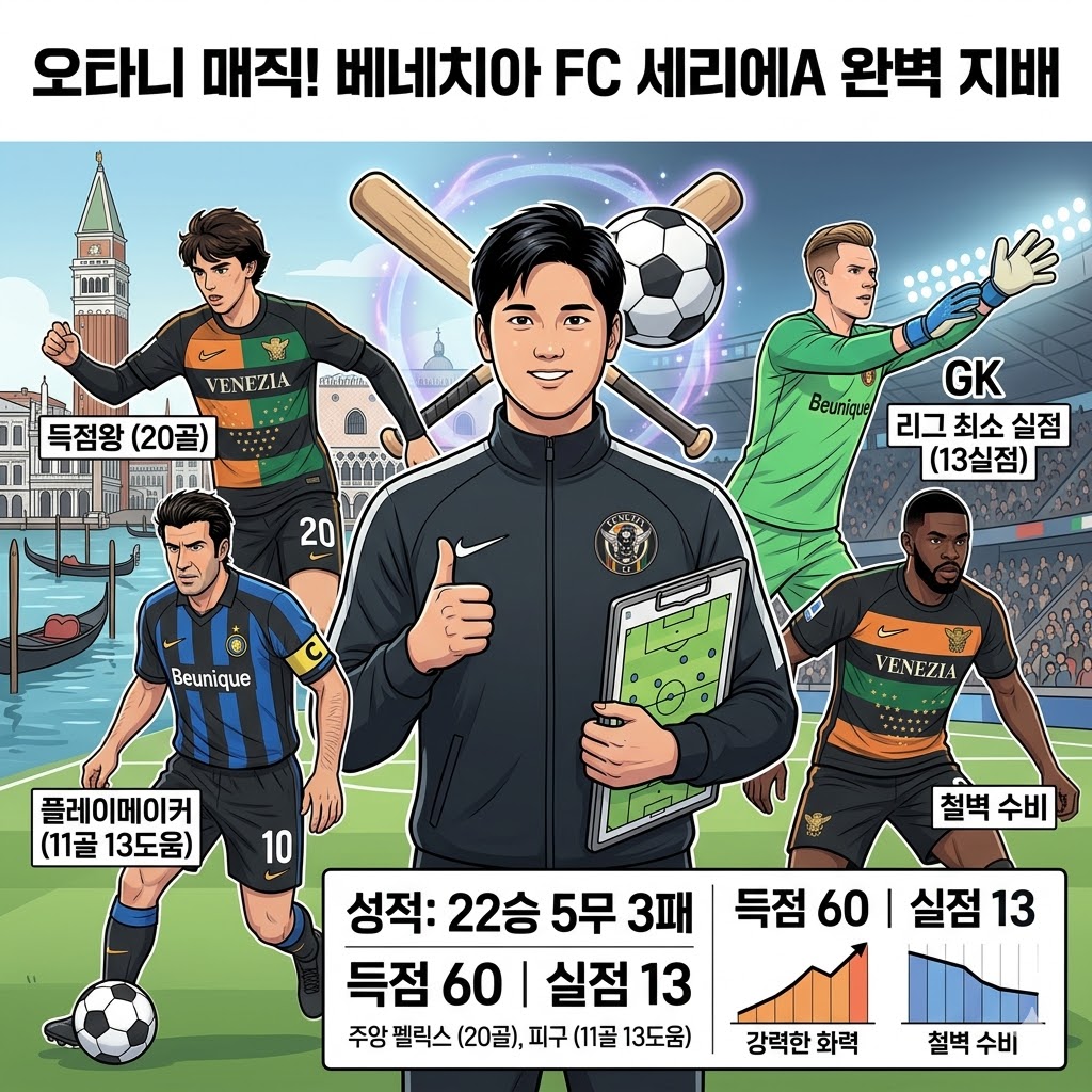 [세리에A] 오타니 매직! 베네치아 압도적 질주